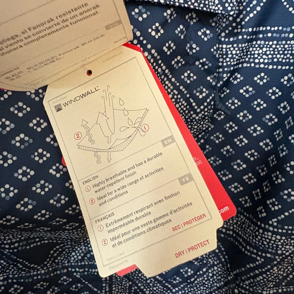 The North Face Blue and white bandana Patterned Anorack Jacket XL - Picture 11 of 15